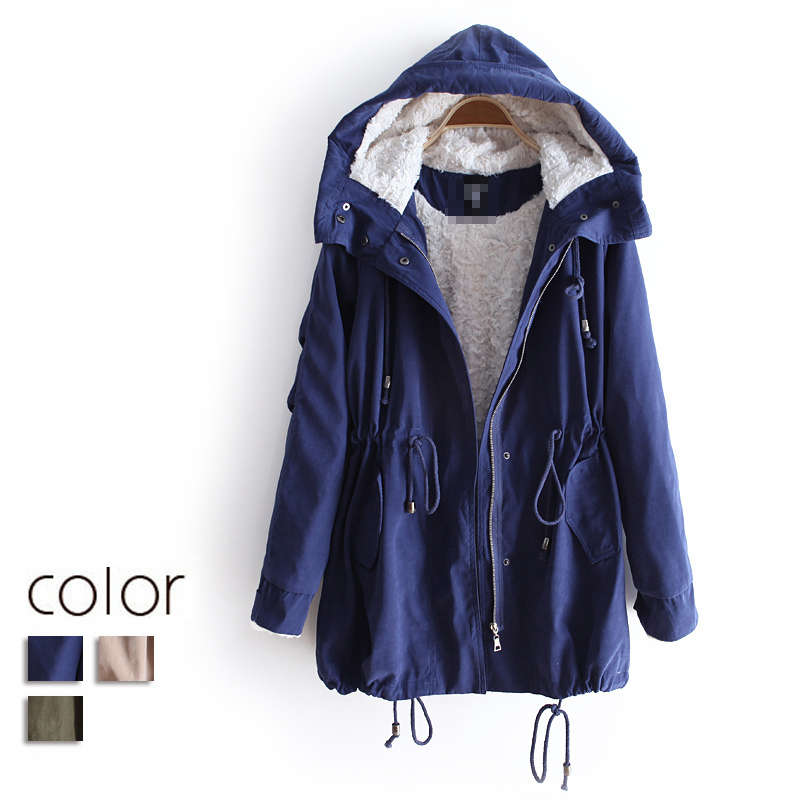 Free shipping 2012 women's with a hood berber fleece thermal drawstring wadded jacket outerwear ww2831