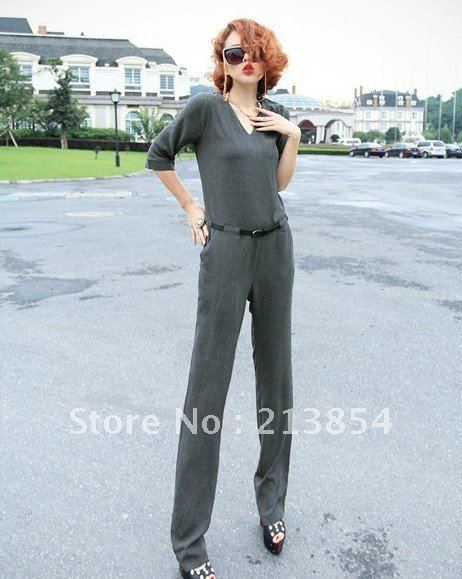 FREE SHIPPING! 2012 Womens fashion sexy trousers Jumpsuit long sleeve Jumpsuit