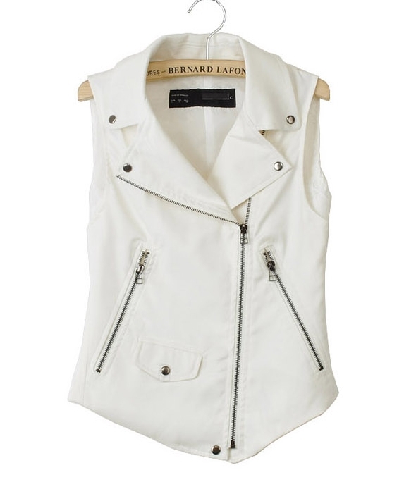 FREE SHIPPING 2012 zar wowed white brief small vest zipper linen vest