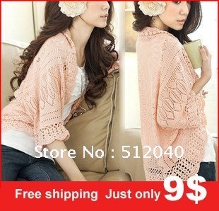 Free shipping 2012NEW STYLE jersey /sexy/hollow out/batwing sleeve /summer coat