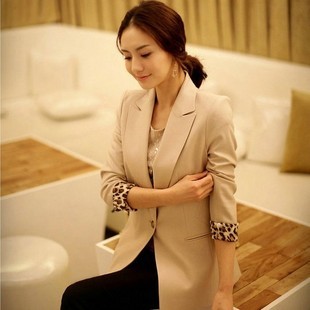 Free shipping! 2012The new suit leopard a buckle jacket