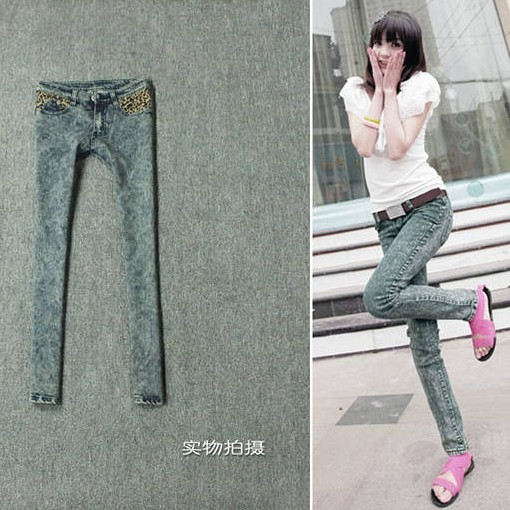 Free Shipping 2013 47228 light blue legs butt-lifting slim denim trousers skinny pants pencil pants