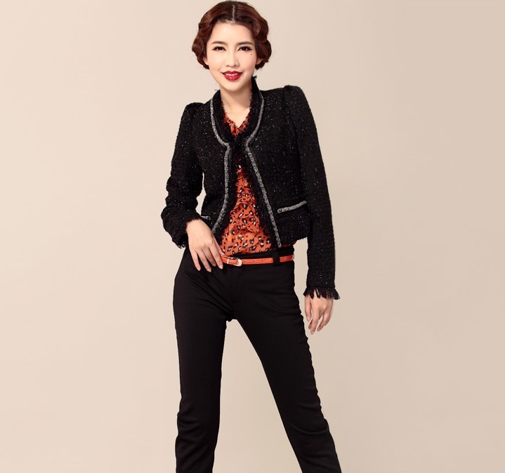 Free shipping 2013 autumn and winter design slim short coat small wool baiters short jacket female New fashion