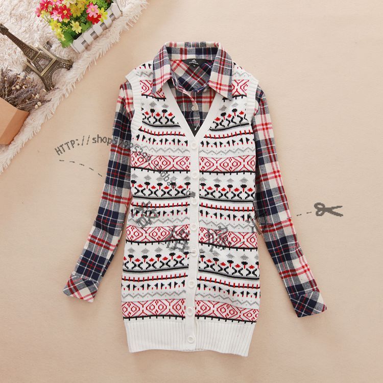 Free shipping 2013 autumn and winter fashion preppy style medium-long Women cardigan sweater vest wool waistcoat outerwear