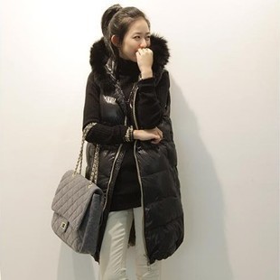 Free shipping 2013 autumn and winter women plus size rabbit fur thermal long design  down  cotton vest  for women   hot sale