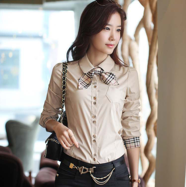 Free shipping 2013 autumn  OL  Women 100% cotton slim long-sleeve shirt women,blouses