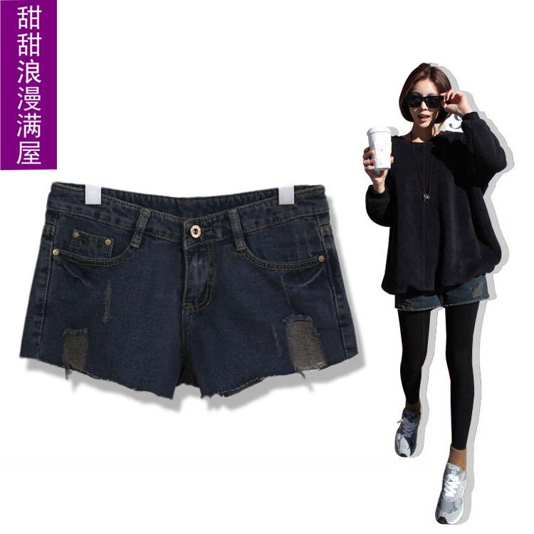 Free Shipping 2013 autumn women's h0609 moben distrressed casual all-match denim shorts wholesale