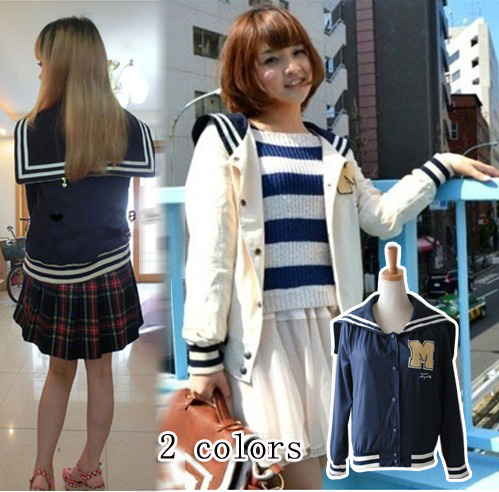 Free Shipping 2013 autumn women's m29028 preppy style sailor collar m baseball casual coat wholesale