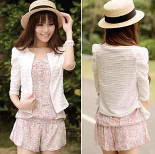 Free shipping 2013 B12 hc6 a a17b exquisite all-match white zipper short wave coat