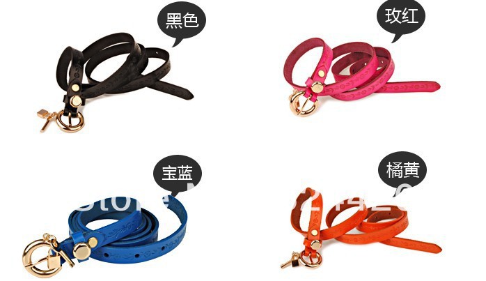 Free shipping 2013 best sell  first tier cow leather metal buckle rmbossed  fashion&lesure  belt for women Y014