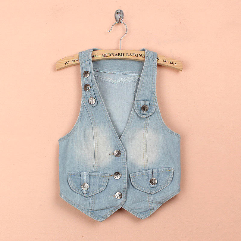 Free shipping 2013 button spring vest female women's vest denim vest female vest dx077