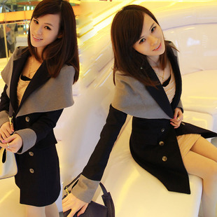 Free shipping 2013 cloak british style trench women outerwear female spring and autumn woolen outerwear wool coat female