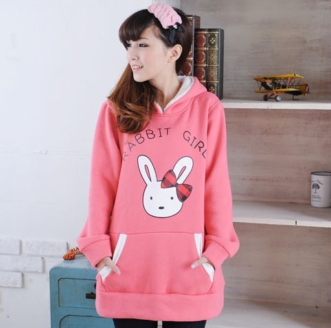 Free Shipping 2013 clothing long-sleeve fleece sweatshirt double pocket maternity clothing windproof hat thermal 12663 3b