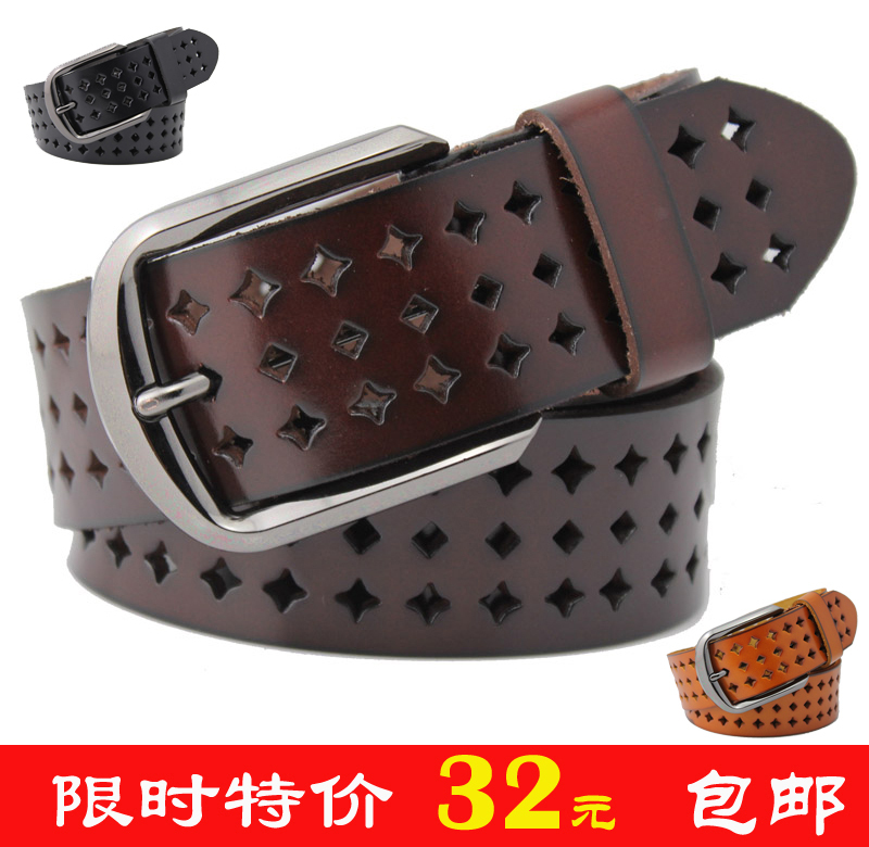 Free shipping! 2013 Cowhide women's belt cutout female fashion women's genuine leather strap pin buckle women's belt