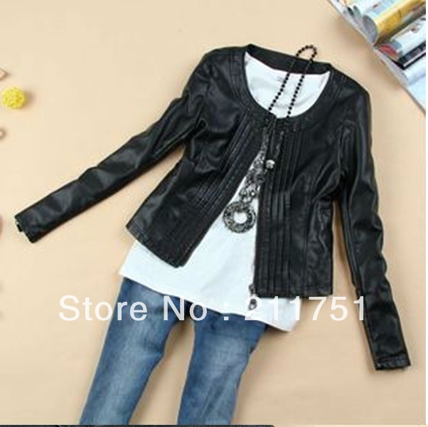 Free shipping 2013 Europe and the United States spring and autumn fashion classic high quality PU leather slim   leisure coat