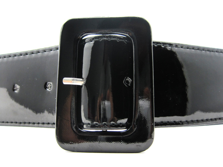 Free shipping 2013 fashion all-match black japanned leather strap belt women's belt A467