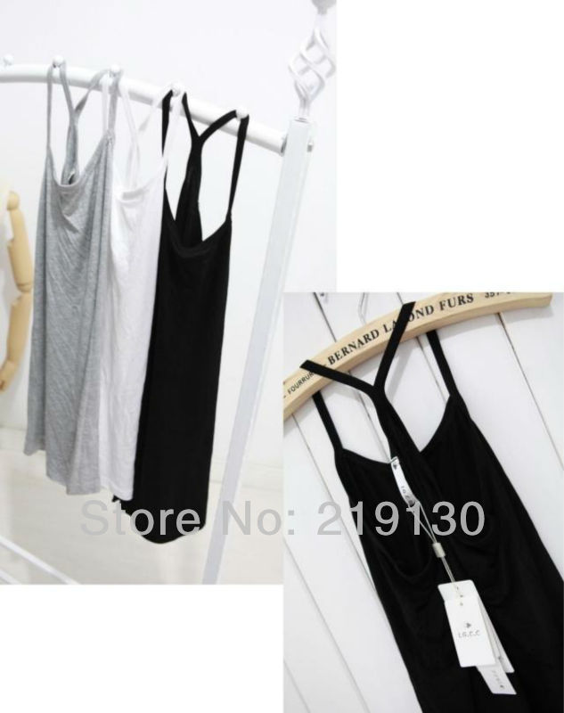 Free shipping 2013 Fashion Cotton long Y Word Condole Belt Vest Bottoming Sling Elastic Vest 3 colors