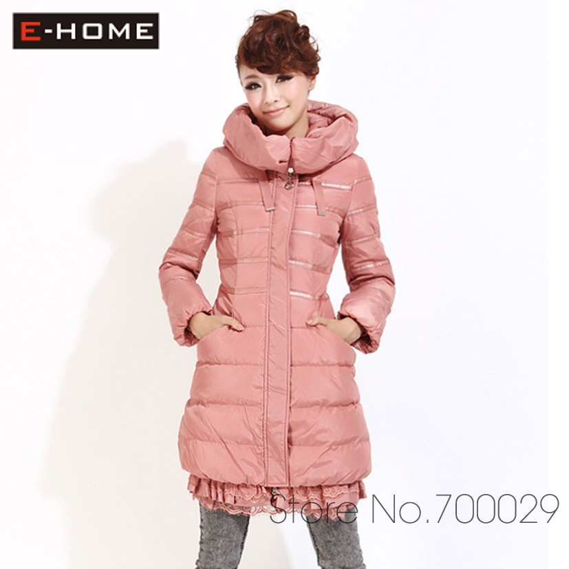 Free shipping! 2013 fashion desgin 2012 lace decoration slim waist medium-long fashion women down coat female-WHB-6