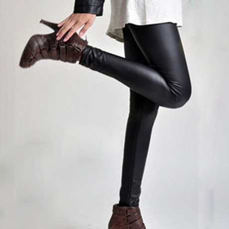 Free shipping 2013 fashion matt faux leather legging Women all-match thin ankle length trousers spring legging