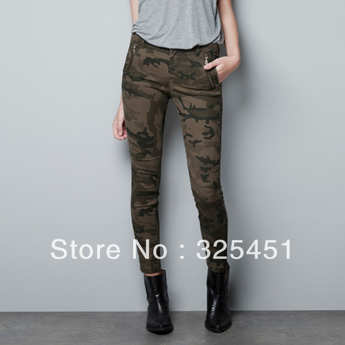 Free Shipping 2013 Fashion Warm Mitilary cargo Pants for Women Camouflage Women's Trousers