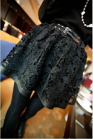 Free Shipping 2013 fashion woman 6027 vintage lace short skirt leather skirt puff skirt 2013 women's bust skirt