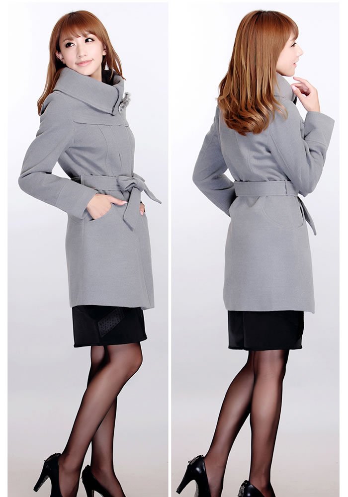 Free shipping 2013 Fashion Women charming outerwear outdoor jacket trench coat winter warm wear wool coat ladies' overcoat