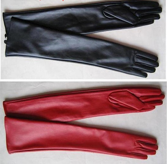 Free shipping, 2013 fashion  women's leather gloves over the elbow PU glove fashion ladies long gloves,6pairs/lot