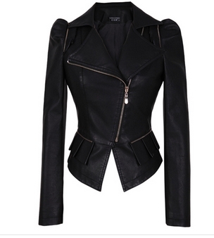 Free Shipping 2013 Fashion Women  Special Design Sexy Leather Jackets, Ladies Plus size Motorcycle coat