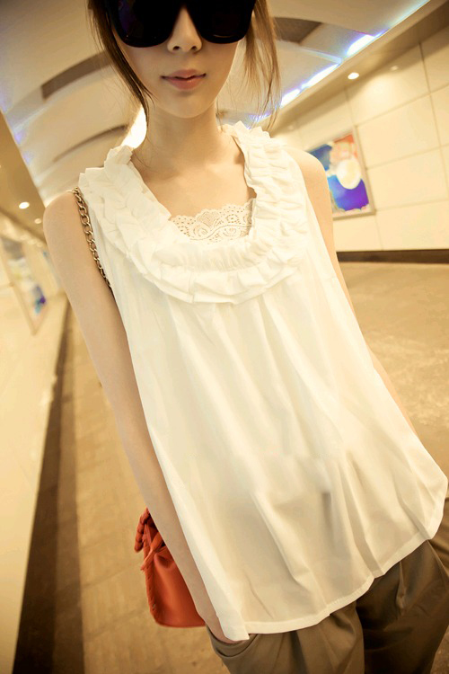 free shipping 2013 female summer sweet chiffon shirt t-shirt candy color sleeveless strapless chiffon top loose t-shirt