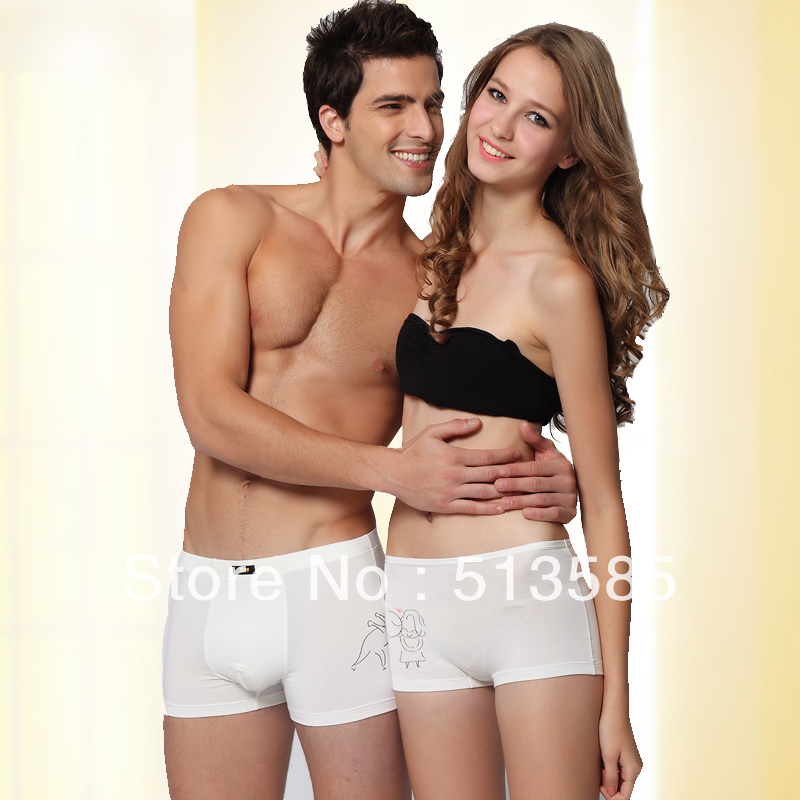 free shipping 2013 hot sale Cartoon white modal panties underwear popular lovers birthday gift