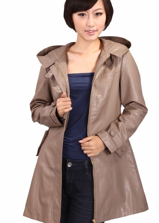 Free shipping !!!  2013 hot sale women's High-grade sheepskin genuine leather plus size leather jacket dust coat / S-4XL