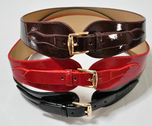 free shipping 2013 Hot selling,Fashion japanned leather women's pin buckle cummerbund genuine leather wide belt