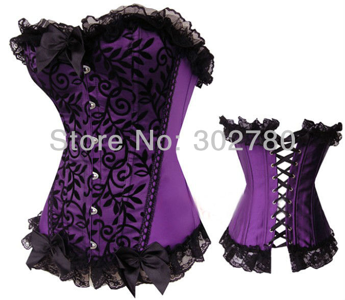 Free shipping!2013 hot Sexy Fashion purple/green corset wholesale and retail size S-2XL C0812