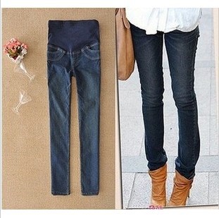 Free shipping 2013 Korean style maternity jeans pants spring maternity prop belly jeans pencil pants