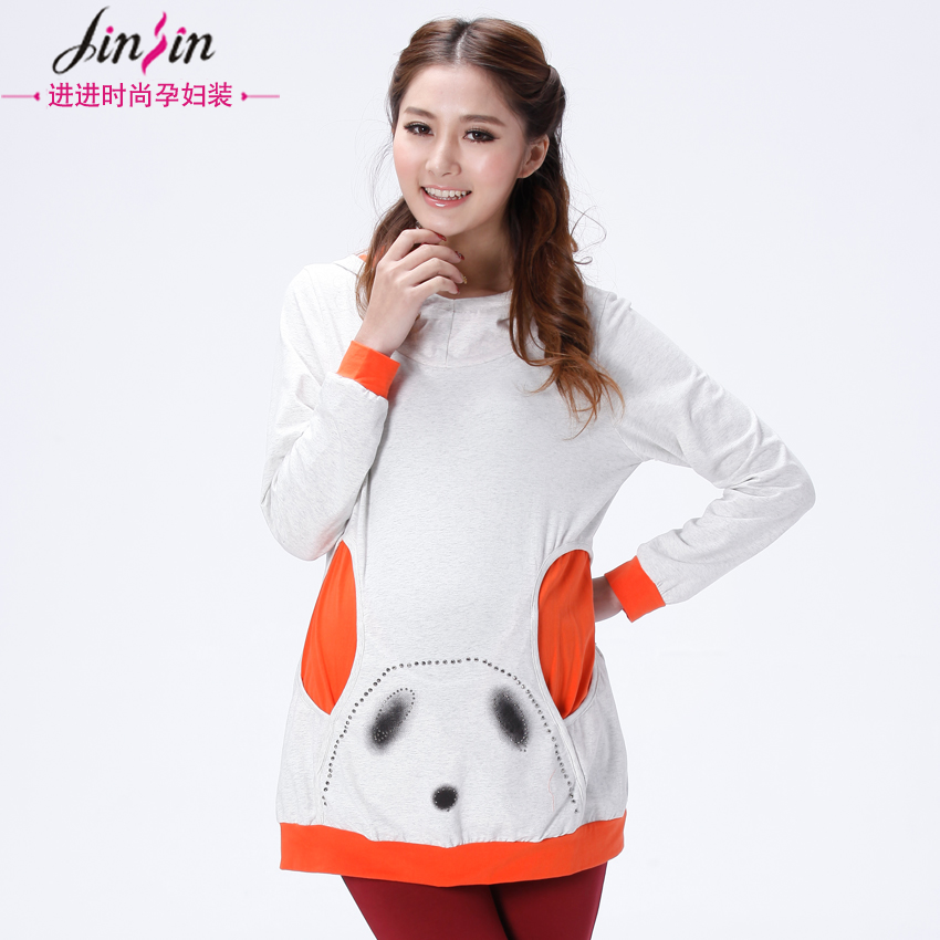 Free shipping 2013 maternity clothing spring long-sleeve fashionhigh quality maternity top