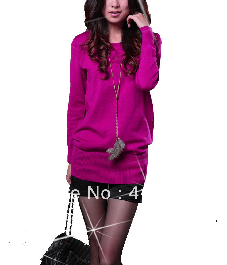 Free shipping!!!2013 Mercerized cotton + anti-pill elastic fiber sweater long full pullovers sweater