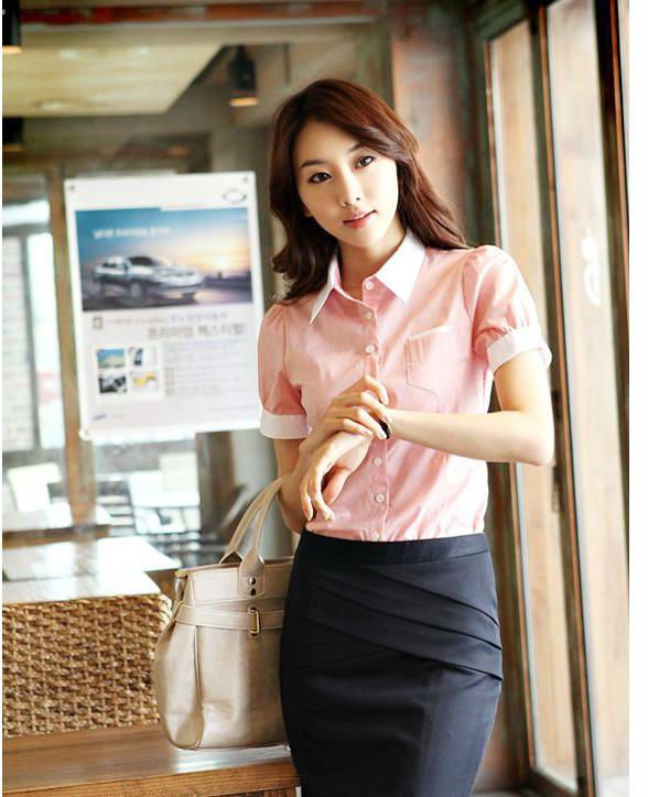 Free Shipping 2013 New arrival Chouya Women's Working Style Fashion Short Sleeve Blouses,Cotton T-Shirts