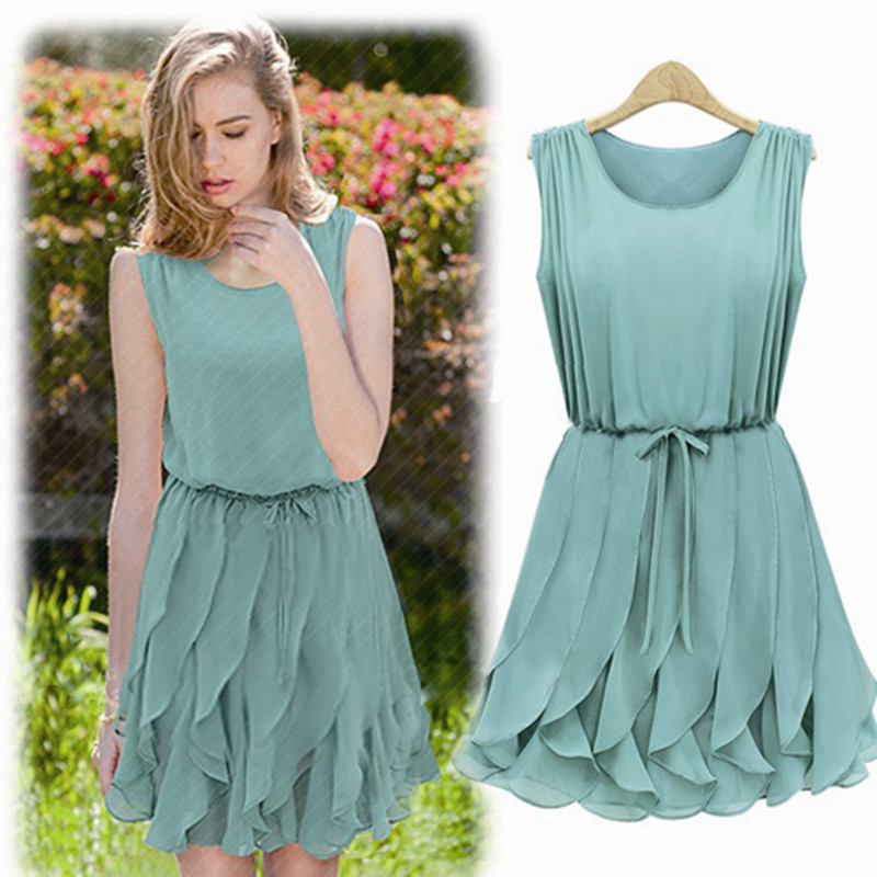 Free Shipping 2013 new arrival elegant ruffle skirt chiffon knee-length dress JB121037