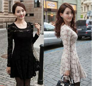 Free Shipping 2013 New arrival Hanie Europe Style Women's Lace Princess Dress,Fashion Lace Above Knee Dress