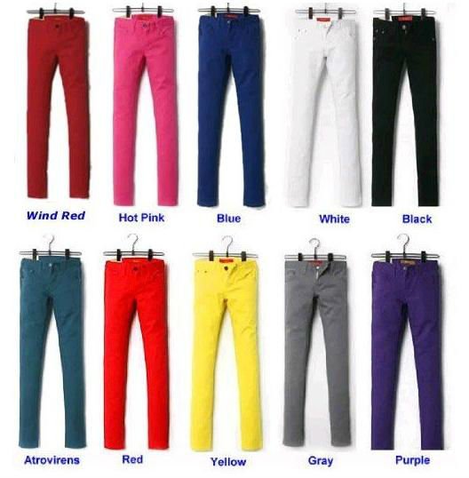 Free Shipping 2013 New arrival Juzi Candy Color Pencil Women's Denim Jeans,Stretch Pants,Sexy Trousers