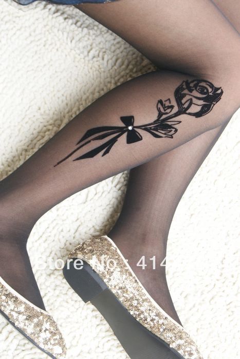 Free Shipping!2013 New Arrival summer ultra-thin diamond feather rose pantyhose jacquard stockings fashion ladies'tights socks