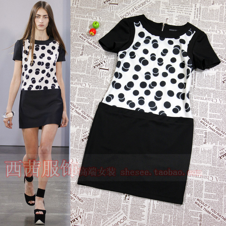 Free shipping, 2013 new arrival women's victoria polka dot print princess elegant one-piece dress women's clothing