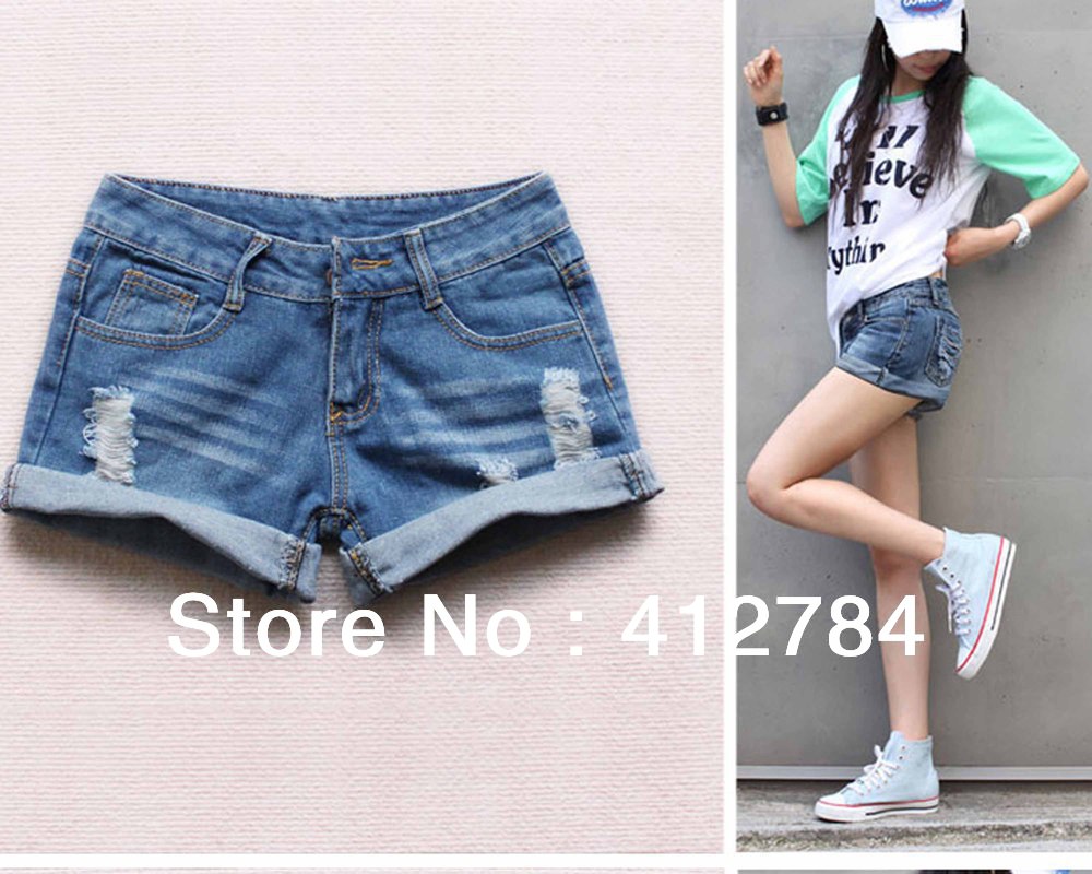 Free shipping 2013 new denim shorts women the frayed cuffs denim short sexy Slim Leggings