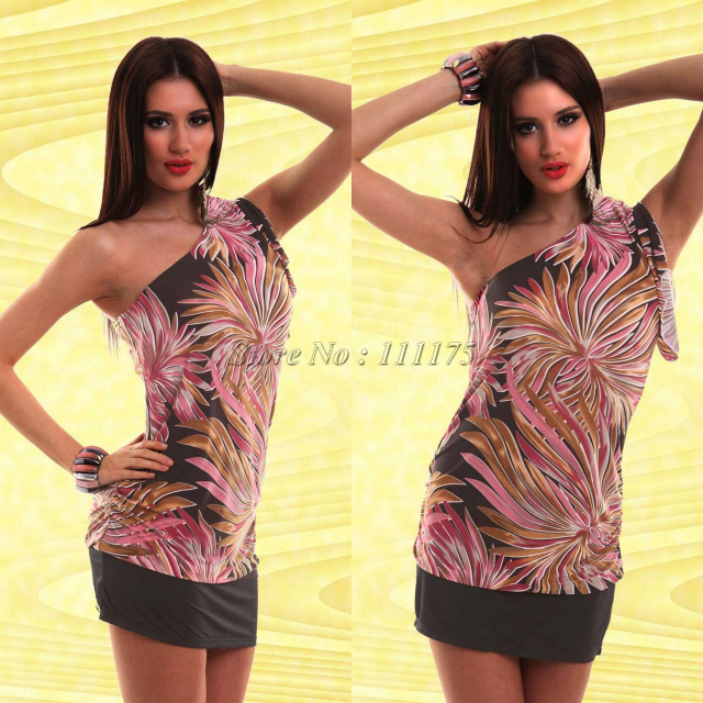 free shipping! 2013 new design ladies' novelty flower pattern casual dress sexy clubwear chemise 4133