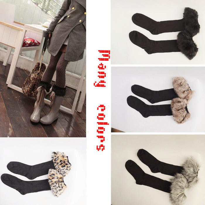 Free Shipping 2013 New Fashion Lady Women Faux Fur Leg warmers Boot Sleeve Tube Cover