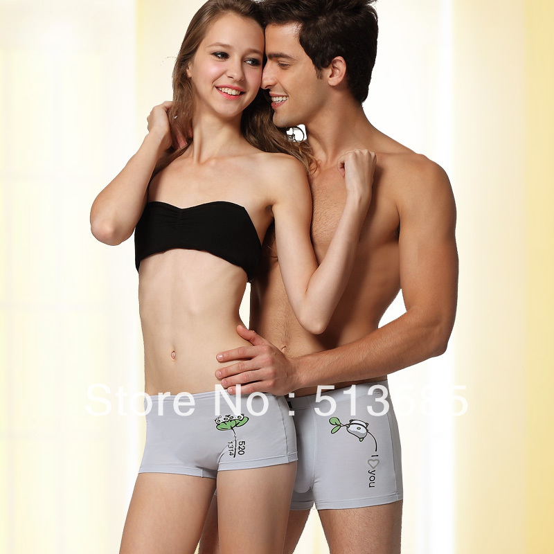 free shipping 2013 new products Cartoon pattern modal panties lovers underwear lovers birthday gift