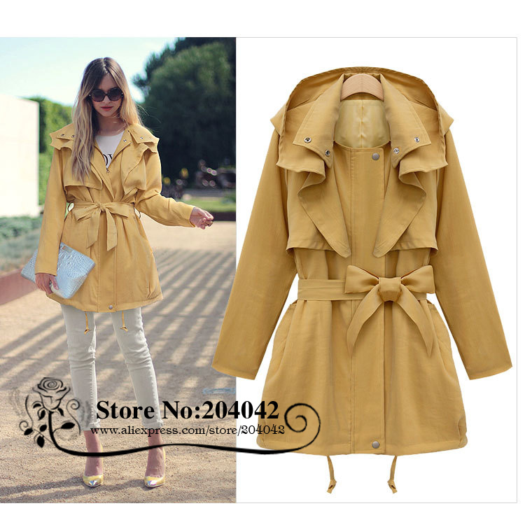 Free shipping 2013 New spring  women' casual long windcoat with hooded/ladies'outerwear with zipper/jacket/coat/121228-4/