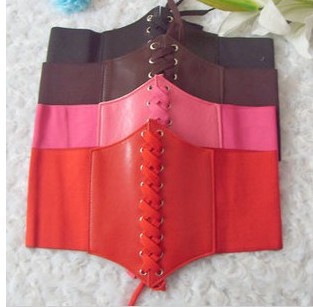 Free shipping,2013 NEW Stretch Slim Fit Wide Leather Waistband Faux Leather Corset Waist Belt,6pcs/lot