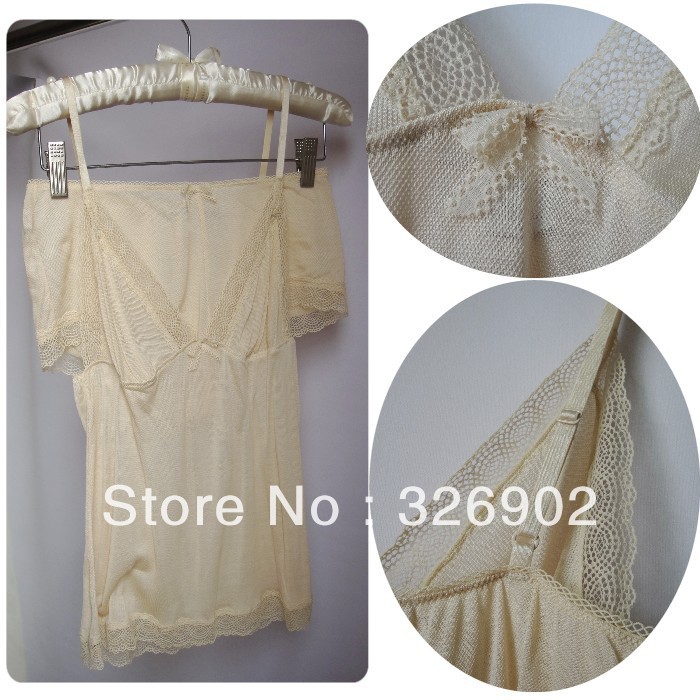 Free shipping 2013 New style Victoria silk sexy sleepwear twinset sweet summer spaghetti strap shorts transparent set ,3 color