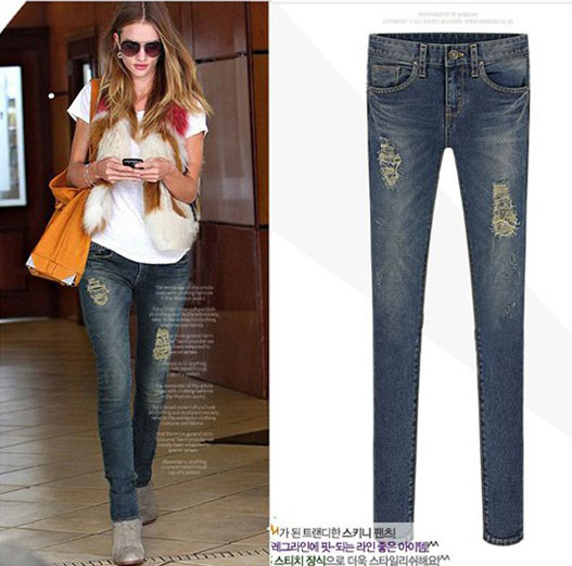 Free shipping 2013 New Style Women's Jeans Sexy Mention Hip thin pencil pants Skinny S M L